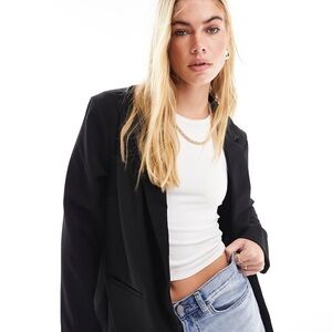 ASOS Blazer Jersey Women’s Suit Jacket Slouchy Soft Black NWT Size 14